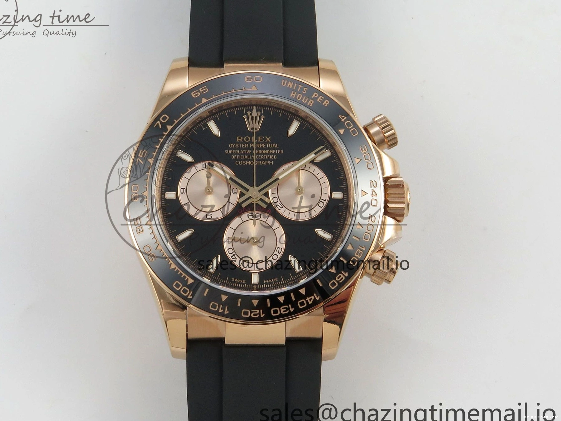 AAA Replica Watches 126515 Best VSF Black 114 (Weighted) 1:1 V2 Dial Oysterflex RG EasyCare Strap on Daytona Edition VS4131 0113